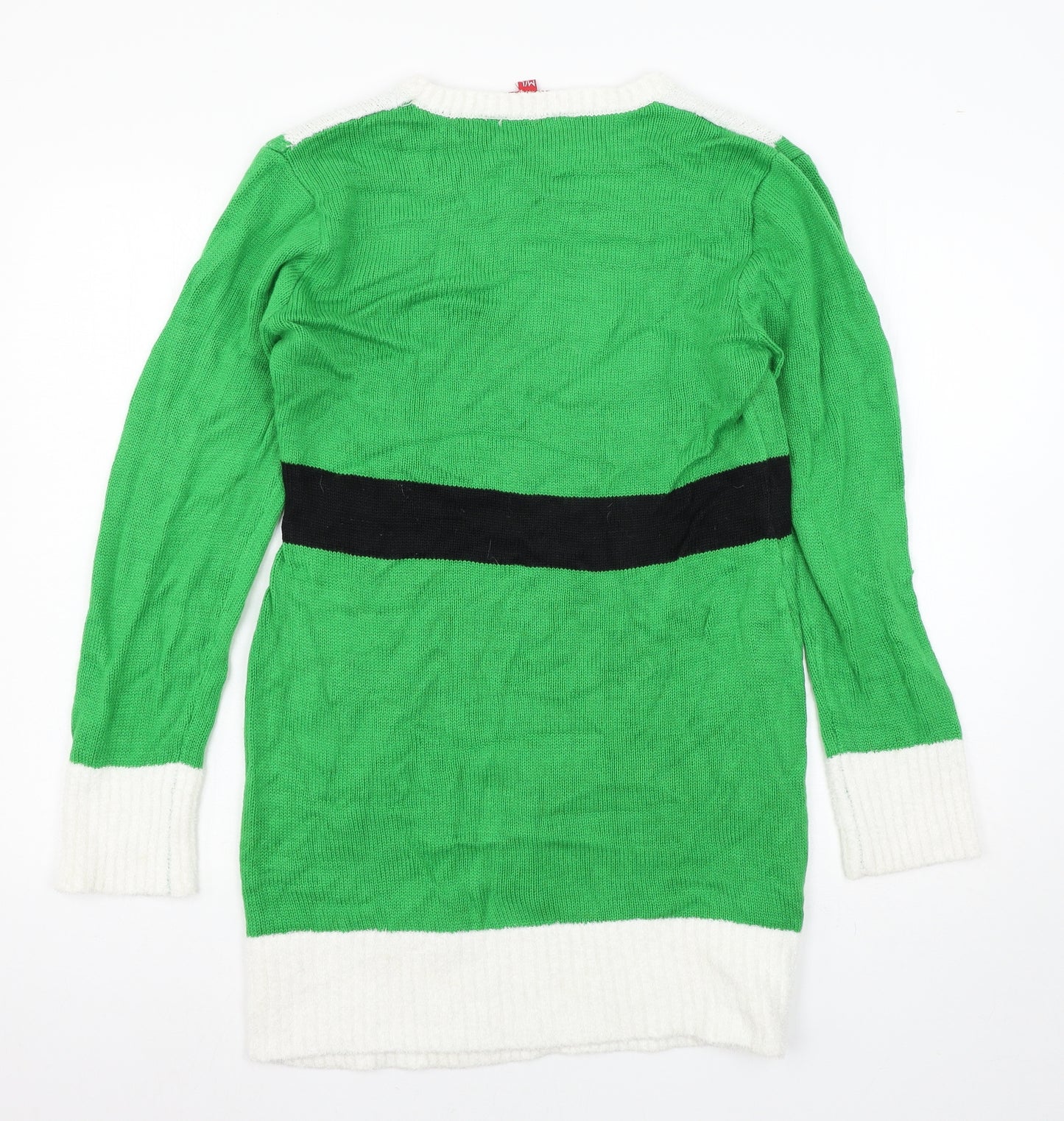 Jingle Bells Womens Green  Knit Jumper Dress  Size M  - Elf