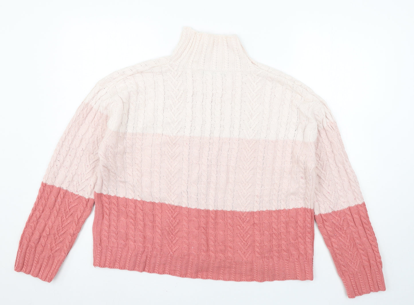 Marks and Spencer Womens Pink Striped Knit Pullover Jumper Size M