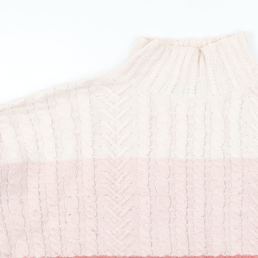 Marks and Spencer Womens Pink Striped Knit Pullover Jumper Size M