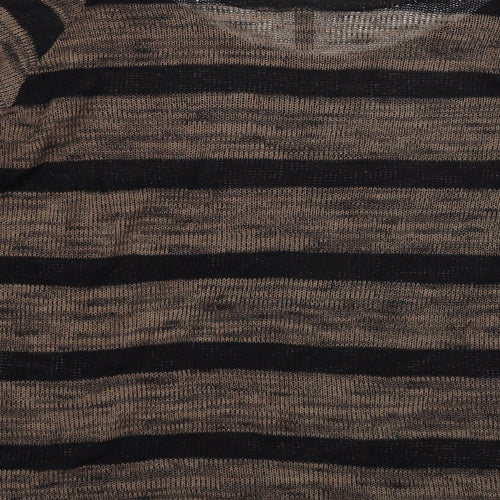NEXT Womens Black Striped Knit Pullover Jumper Size 12
