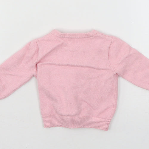 Nutmeg Girls Pink  Knit Cardigan Jumper Size 0-3 Months  - Rabbit