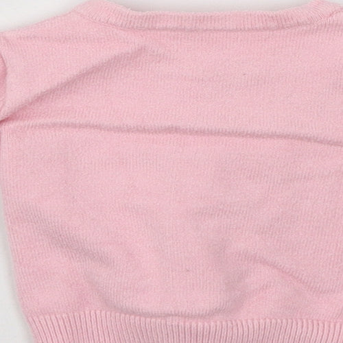 Nutmeg Girls Pink  Knit Cardigan Jumper Size 0-3 Months  - Rabbit