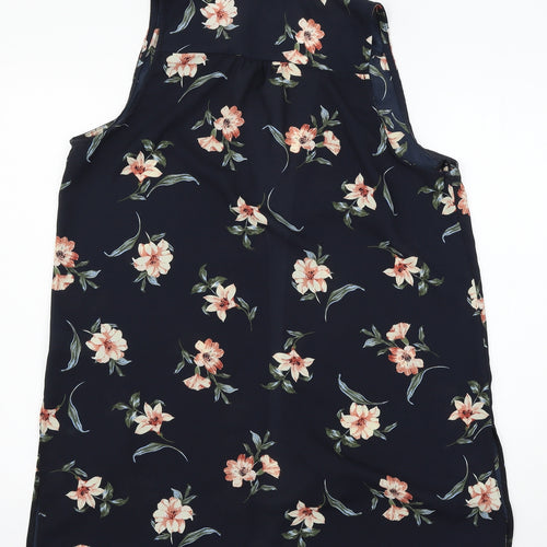 New Look Womens Blue Floral  Jacket Waistcoat Size 12