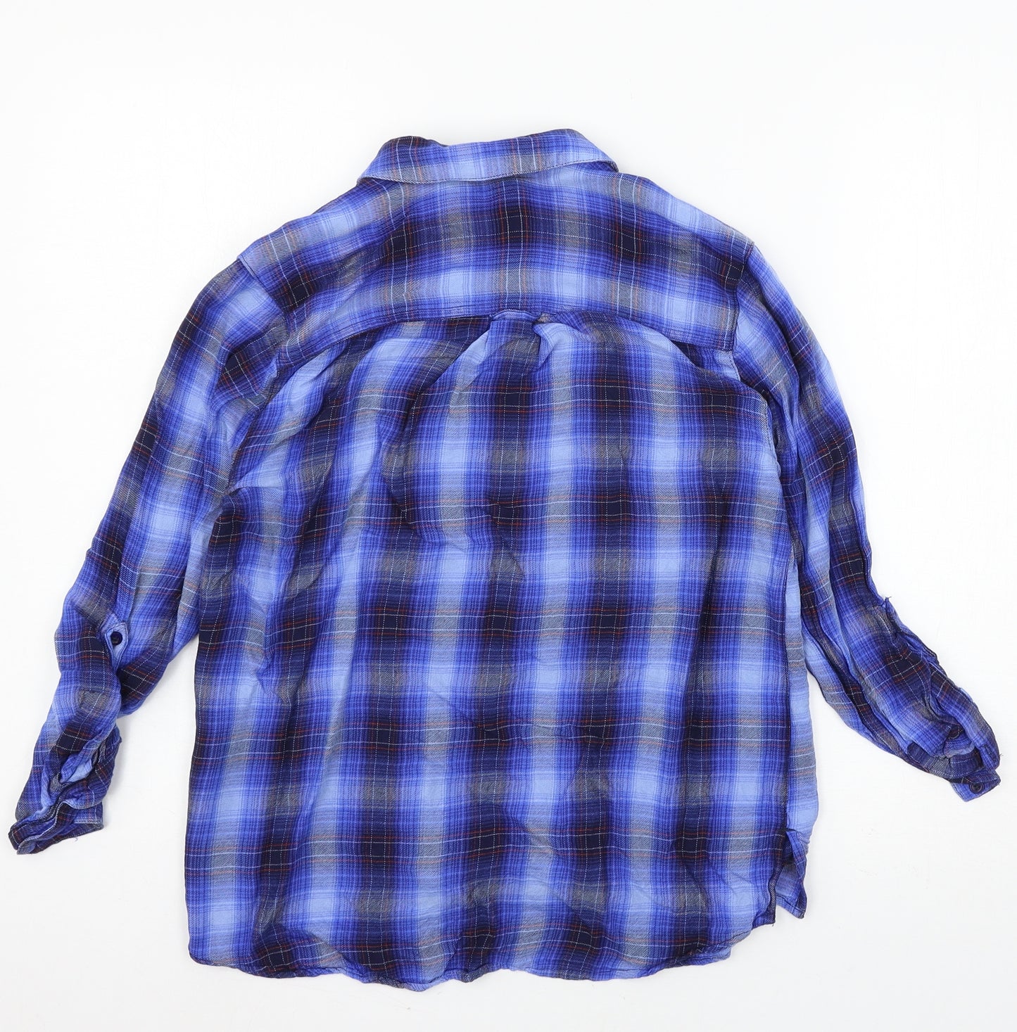 TU Womens Black Plaid  Basic Button-Up Size 10