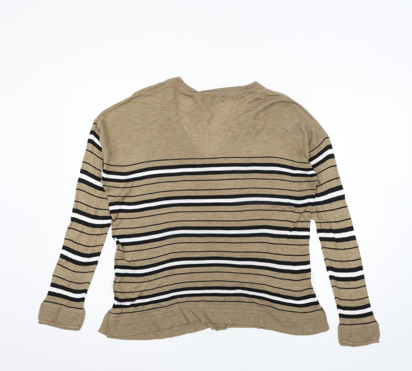 NEXT Womens Brown Striped Knit Pullover Jumper Size 14
