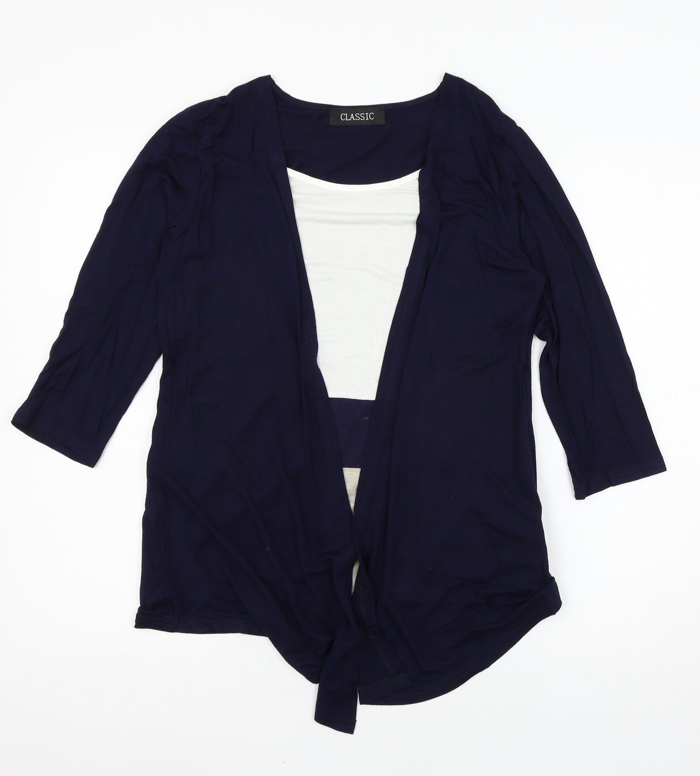 Classic Womens Blue  Jersey Basic T-Shirt Size 12