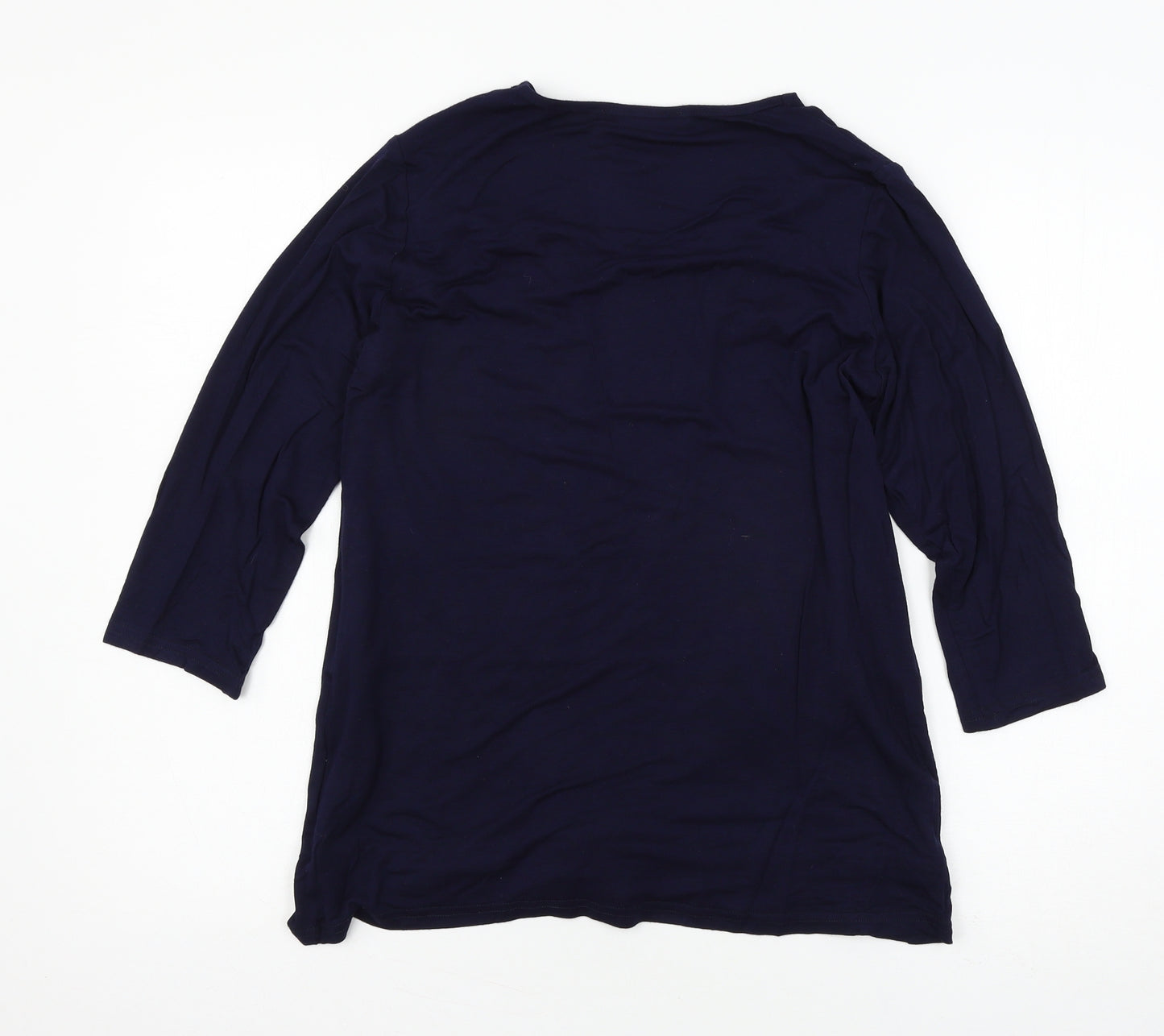 Classic Womens Blue  Jersey Basic T-Shirt Size 12