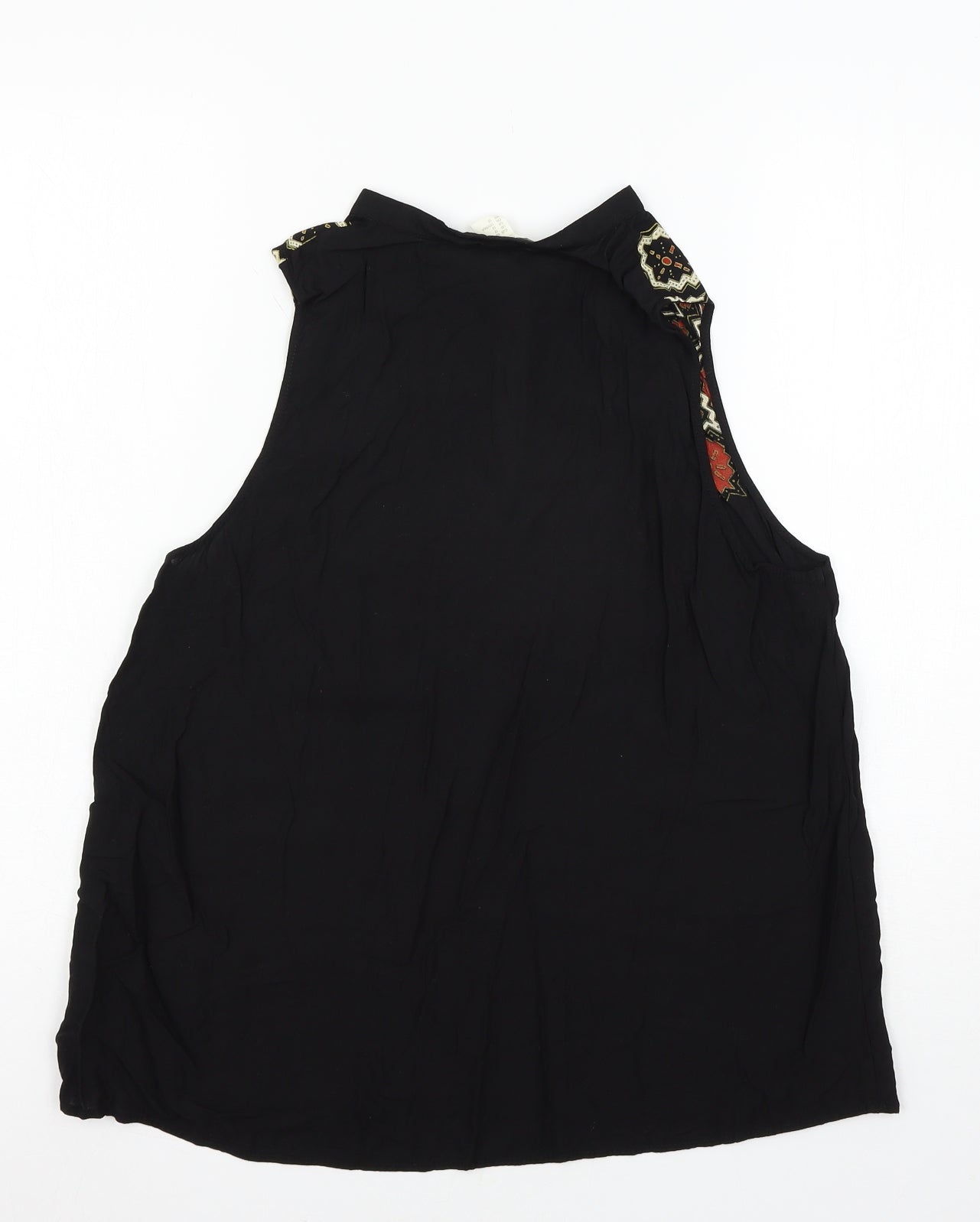 H&M Womens Black Geometric  Basic Blouse Size 14