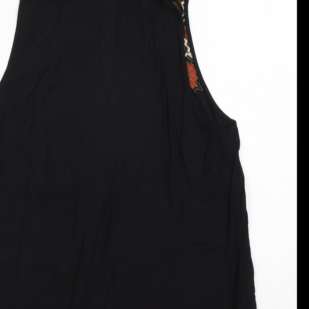 H&M Womens Black Geometric  Basic Blouse Size 14