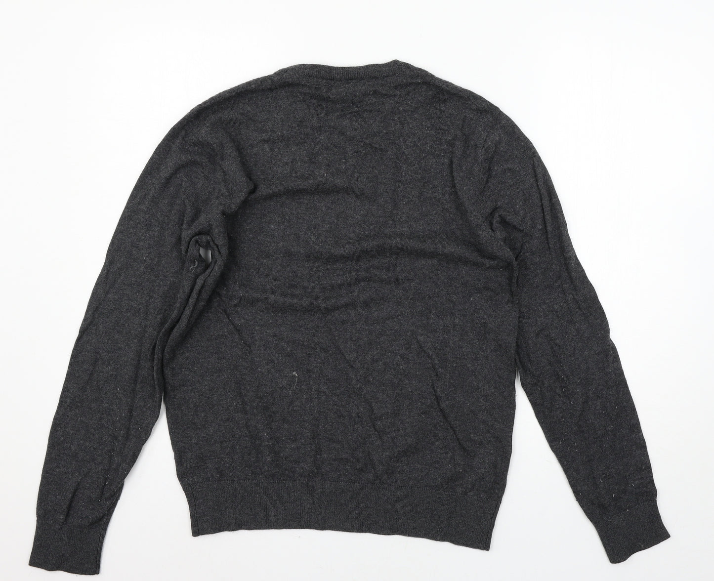 Crew Clothing Mens Grey  Knit Pullover Jumper Size S