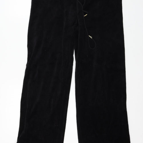 Juicy Couture Womens Black  Velour Jogger Trousers Size L L28 in