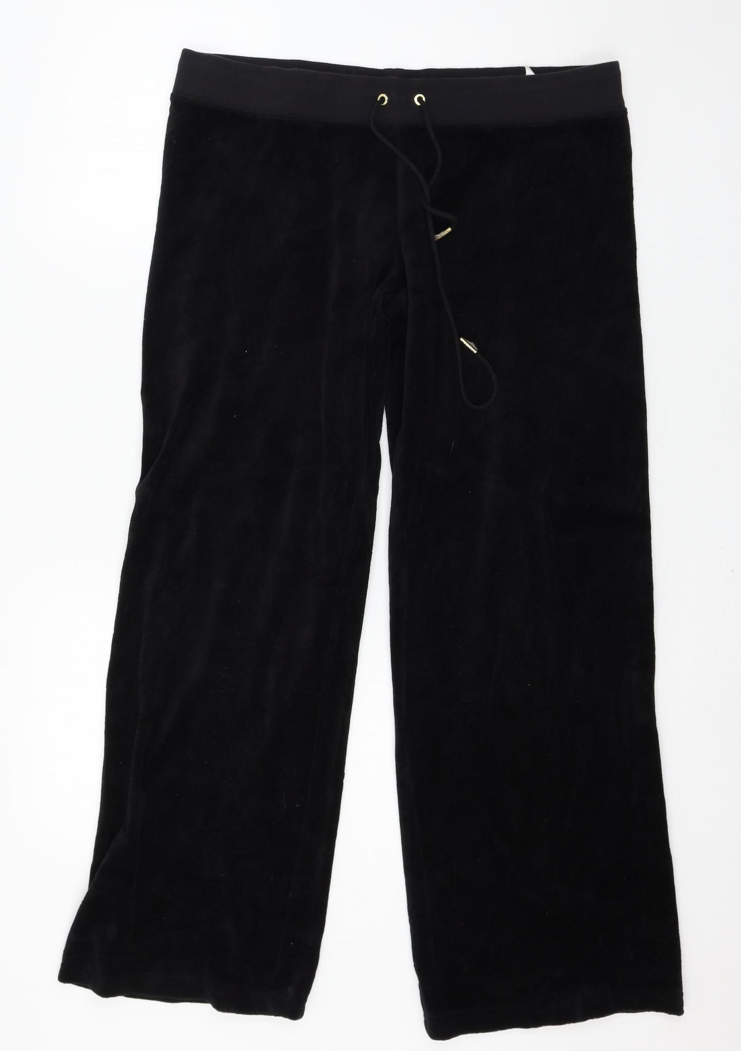 Juicy Couture Womens Black  Velour Jogger Trousers Size L L28 in