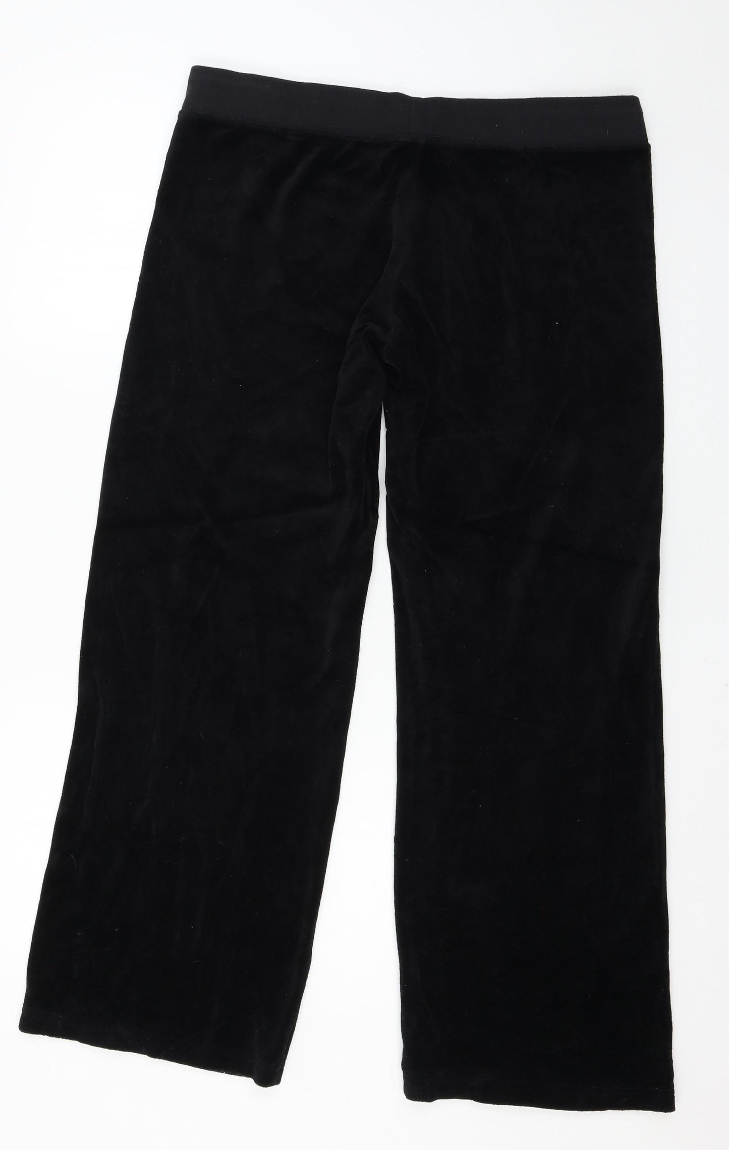 Juicy Couture Womens Black  Velour Jogger Trousers Size L L28 in