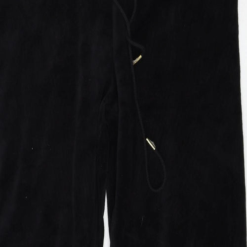 Juicy Couture Womens Black  Velour Jogger Trousers Size L L28 in
