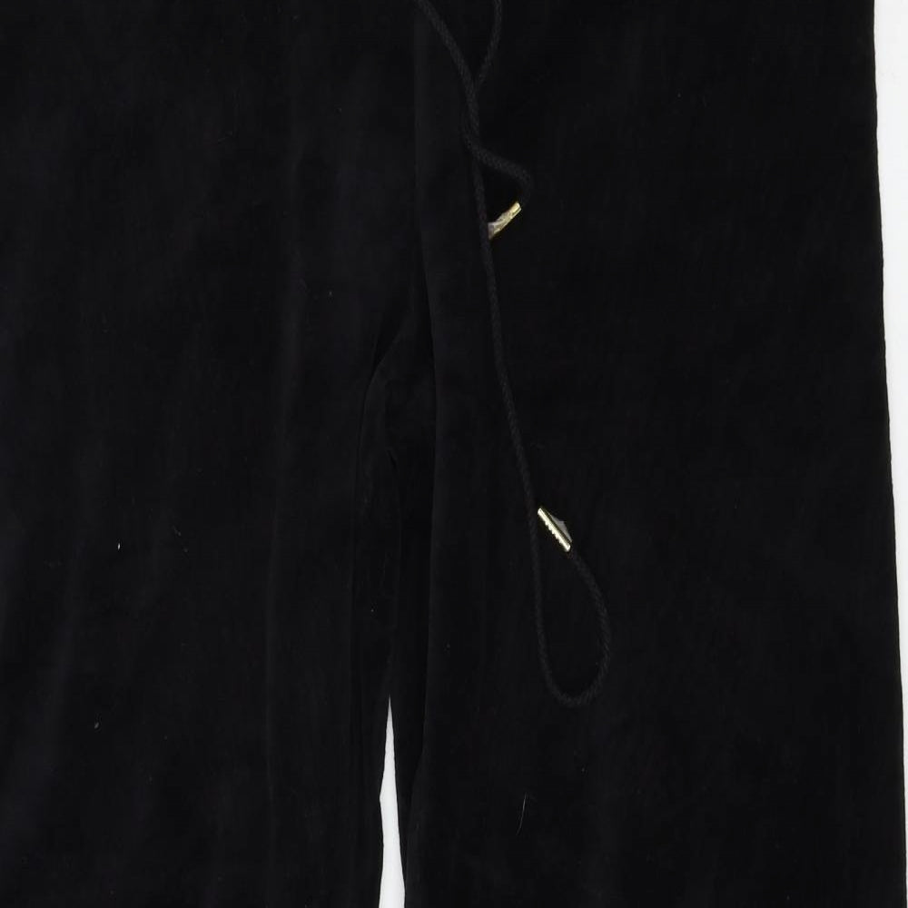 Juicy Couture Womens Black  Velour Jogger Trousers Size L L28 in