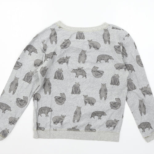 NEXT Womens Green Geometric Jersey Top Pyjama Top Size XS  - Bear