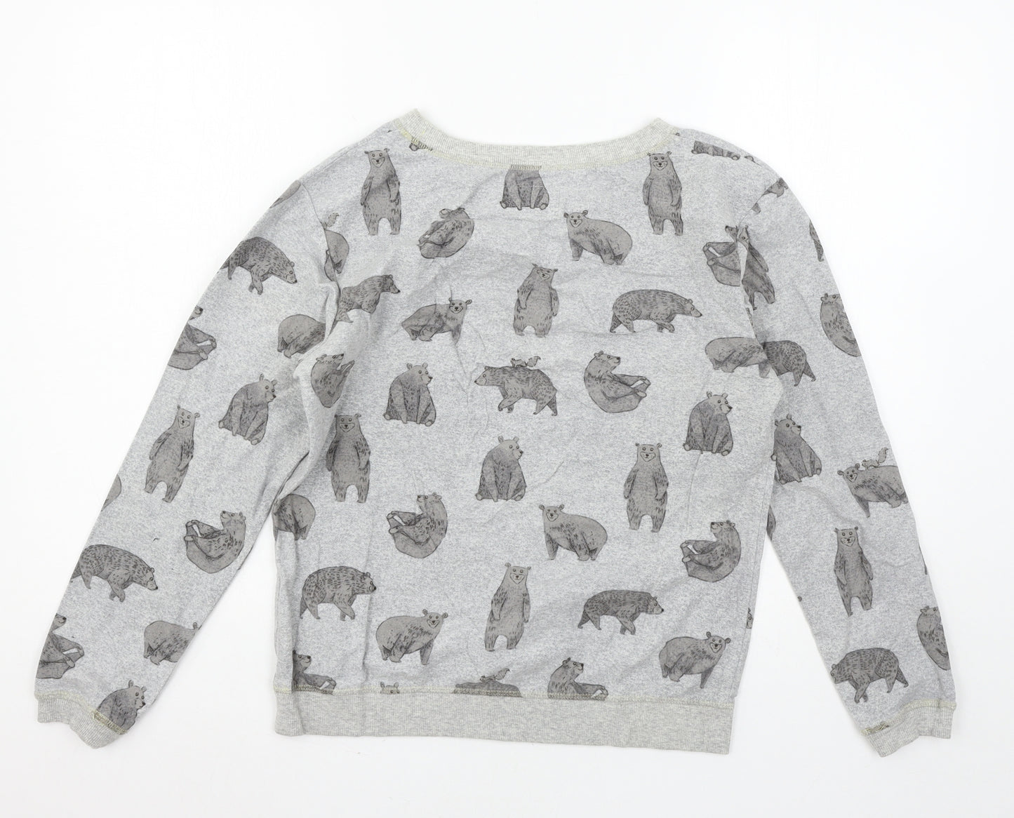 NEXT Womens Green Geometric Jersey Top Pyjama Top Size XS  - Bear