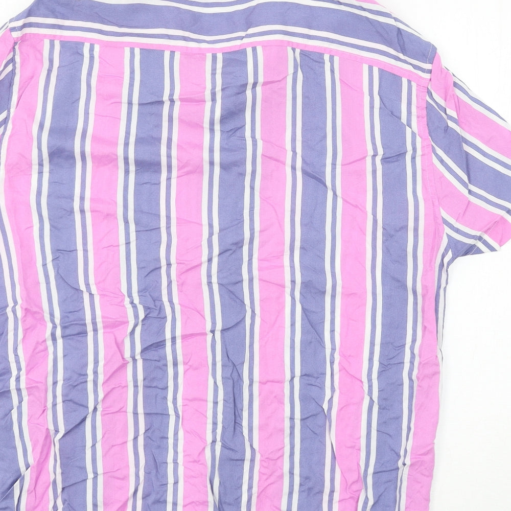 Primark Mens Blue Striped   Button-Up Size L
