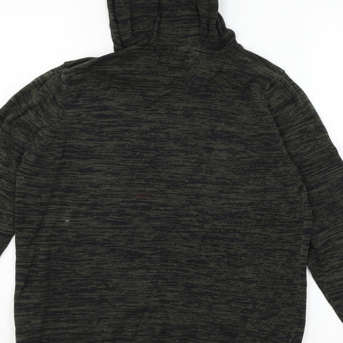 NEXT Girls Green Striped Knit Pullover Hoodie Size 12 Years
