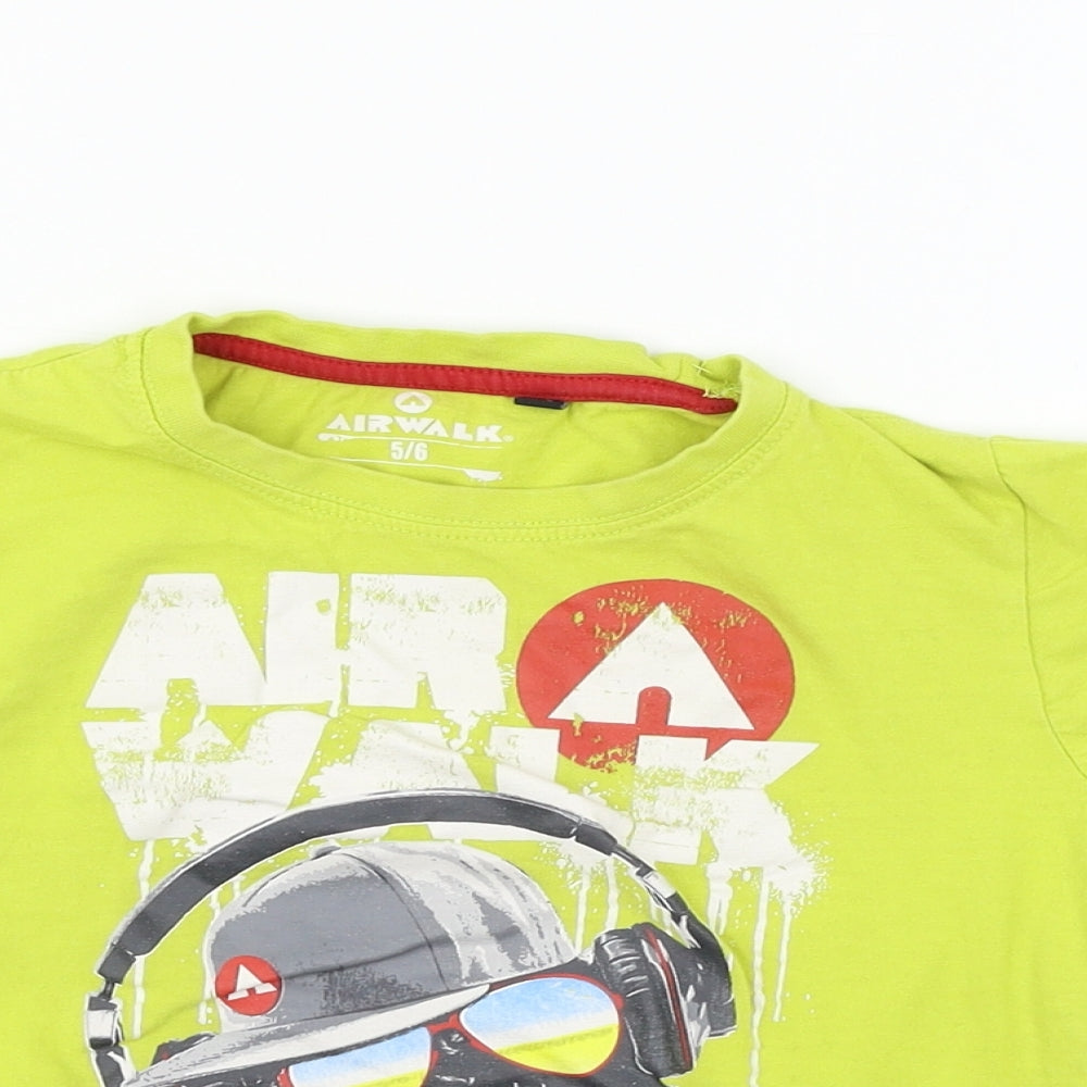 AIRWALK Boys Green  Jersey Basic T-Shirt Size 5-6 Years  - chimp
