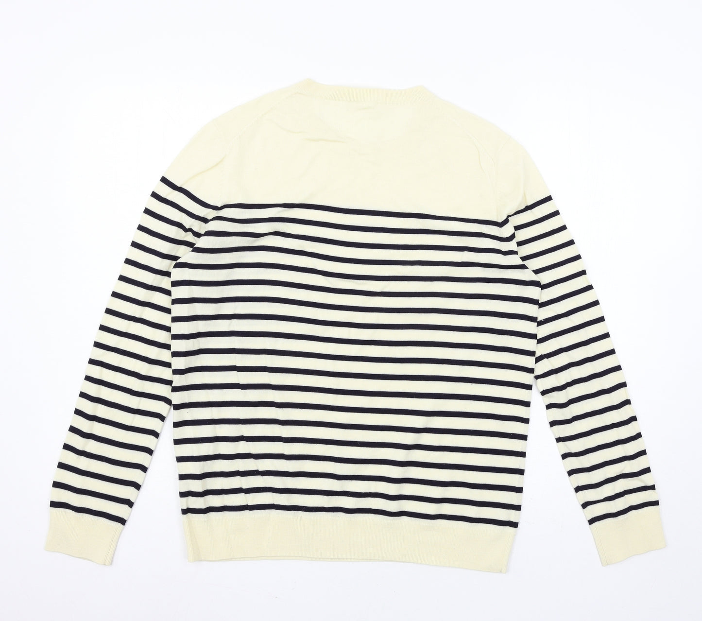 Preworn Womens Ivory Striped Knit Pullover Jumper Size M