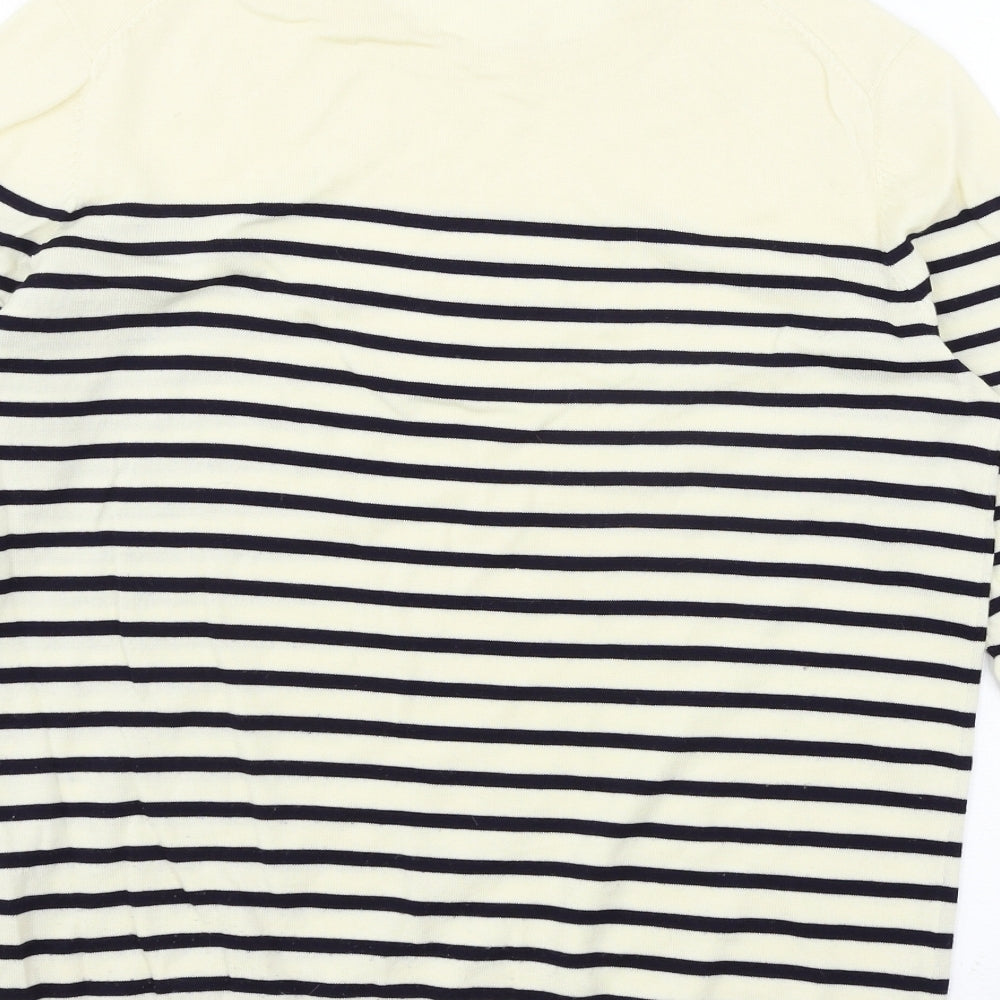 Preworn Womens Ivory Striped Knit Pullover Jumper Size M