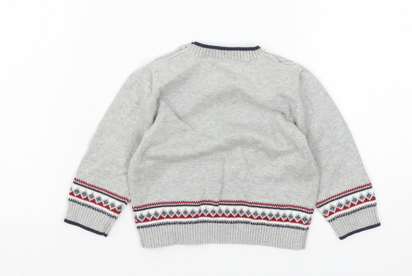 Emile et Rose Boys Grey  Knit Pullover Jumper Size 6-9 Months