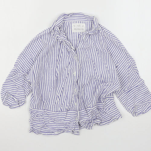 F&F Womens White Striped  Top Pyjama Top Size 6