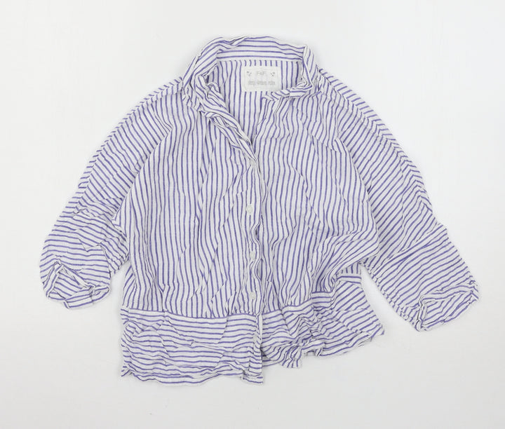 F&F Womens White Striped Top Pyjama Top Size 6