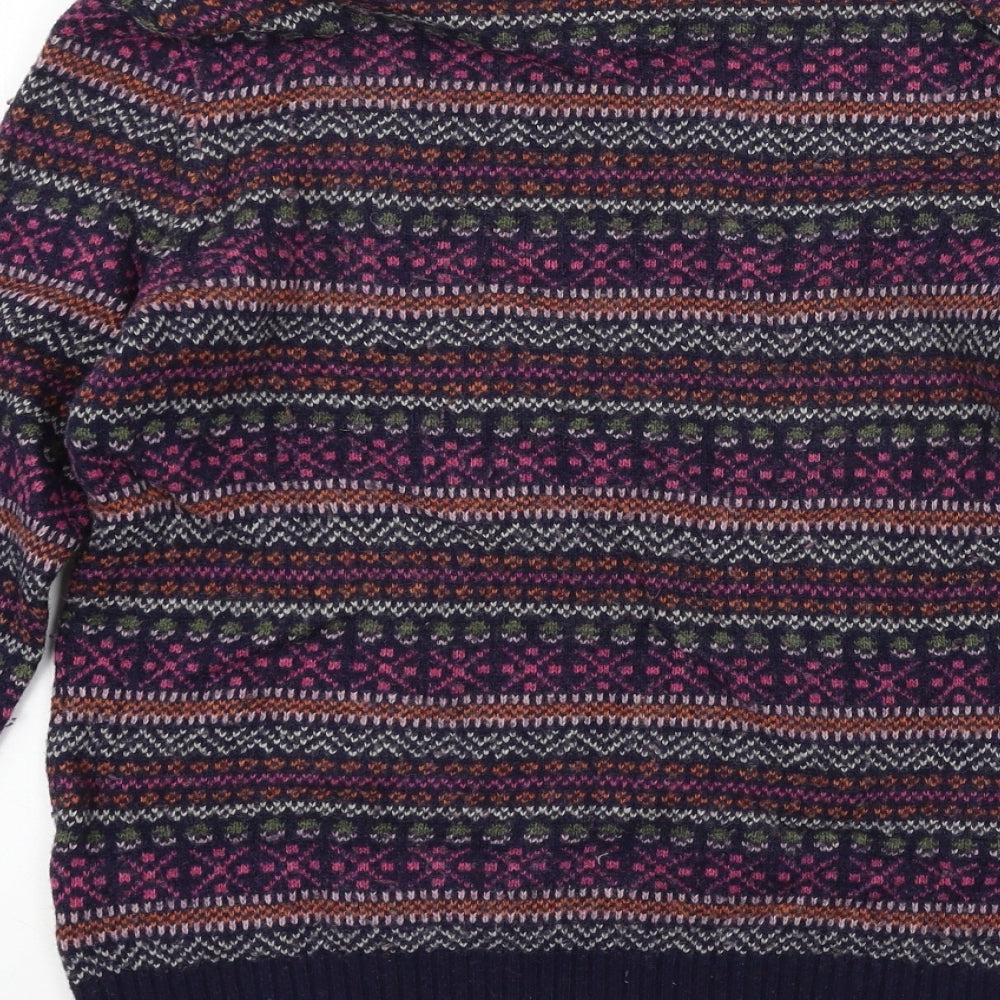Melka Mens Blue Striped Knit Pullover Jumper Size M