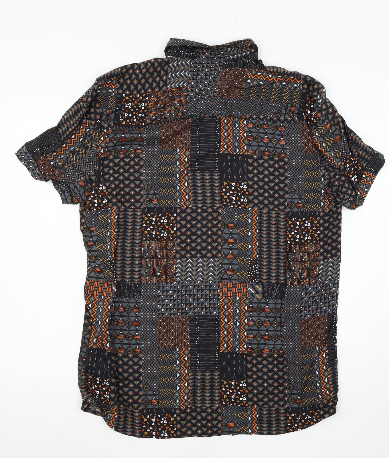 Peacocks Mens Multicoloured Geometric   Button-Up Size L