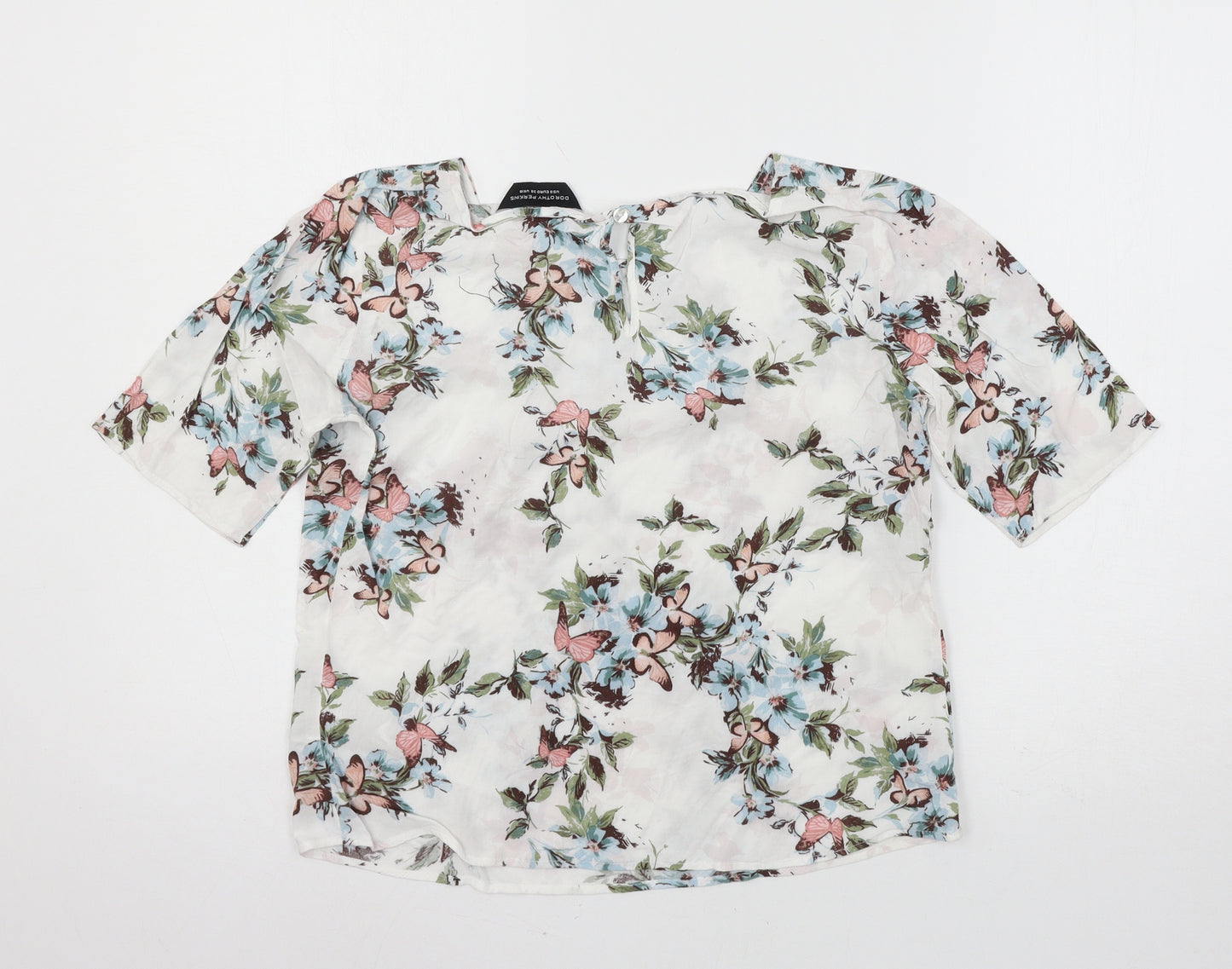 Dorothy Perkins Womens White Floral  Basic Blouse Size 10