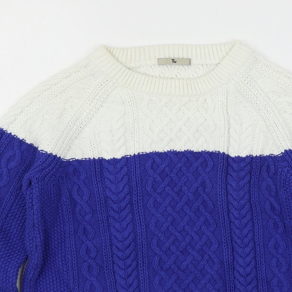 TU Womens Blue  Knit Pullover Jumper Size 8