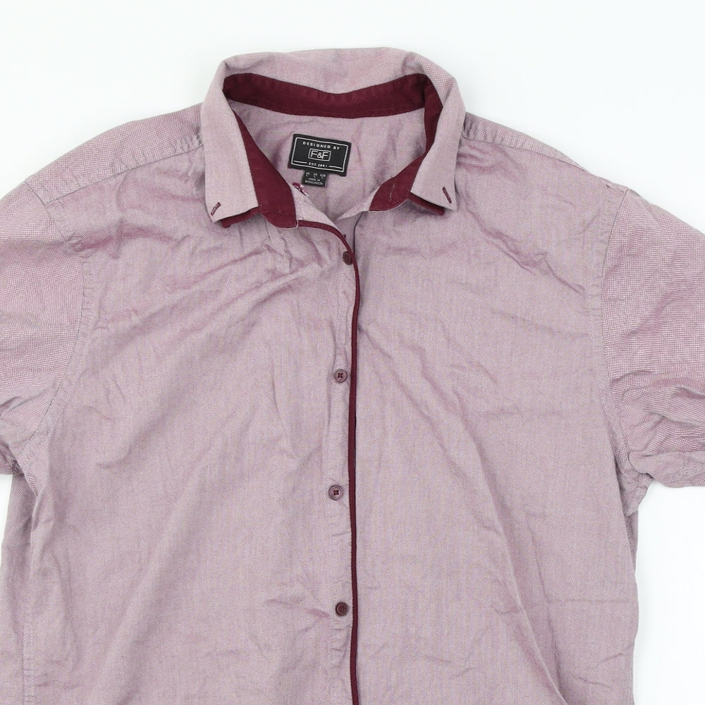 F&F Mens Purple    Button-Up Size L