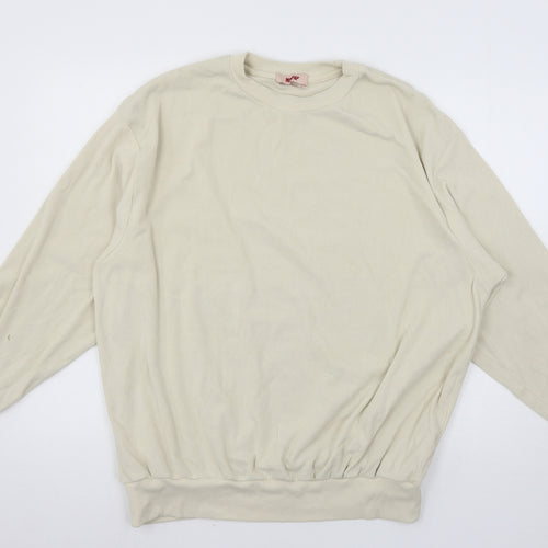Miss Pap Womens Ivory  Jersey Pullover Sweatshirt Size 14