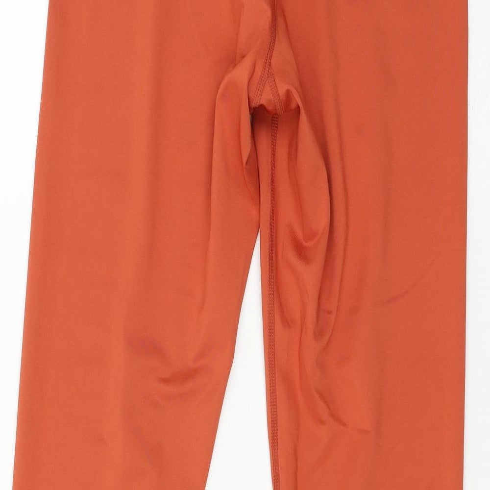 Workout Womens Orange  Jersey Capri Leggings Size 10 L27 in