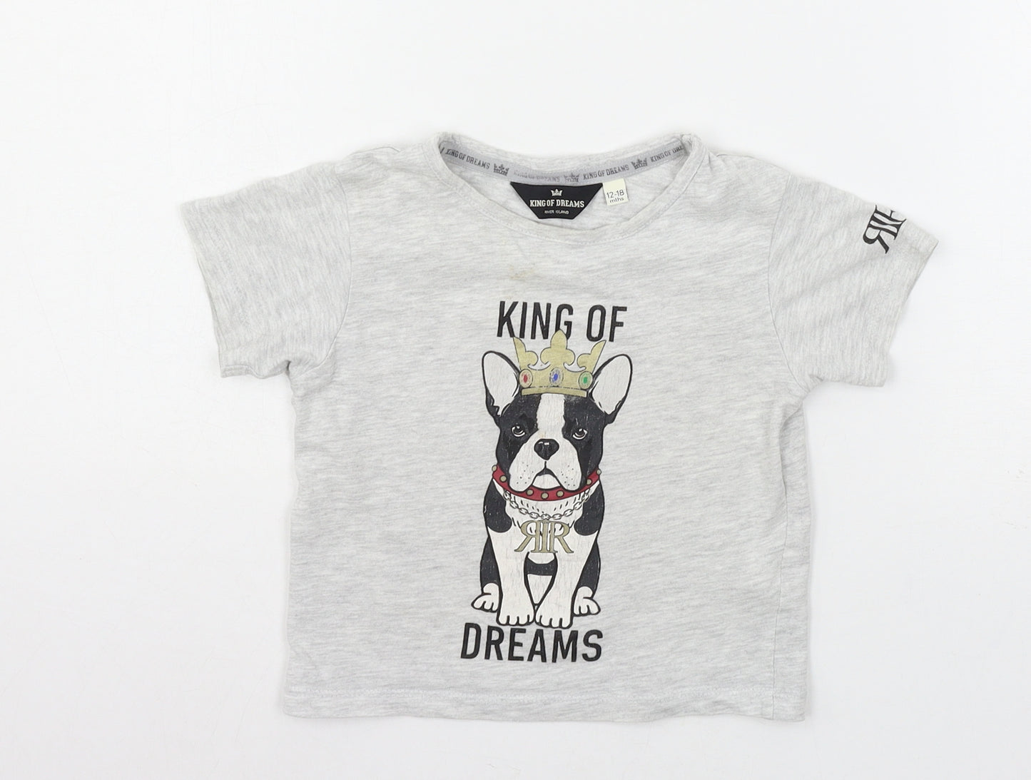 King of Dreams Boys Grey  Jersey Basic T-Shirt Size 12-18 Months  - King of Dreams