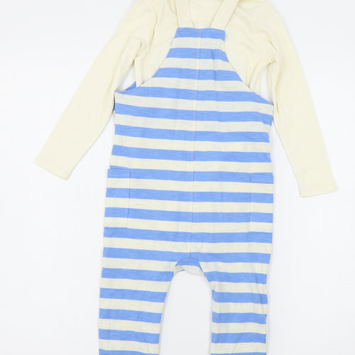 Mr. Men Girls Multicoloured Striped Jersey Dungaree One-Piece Size 2-3 Years  - Strong and Fearless