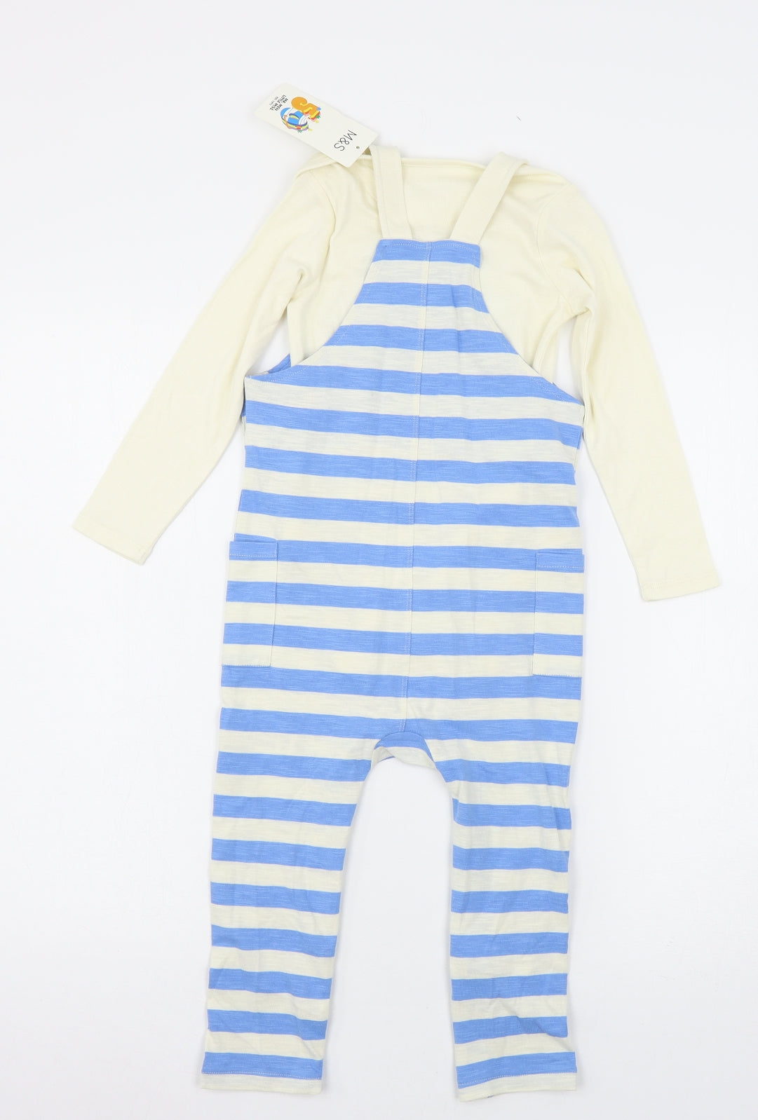 Mr. Men Girls Multicoloured Striped Jersey Dungaree One-Piece Size 2-3 Years  - Strong and Fearless