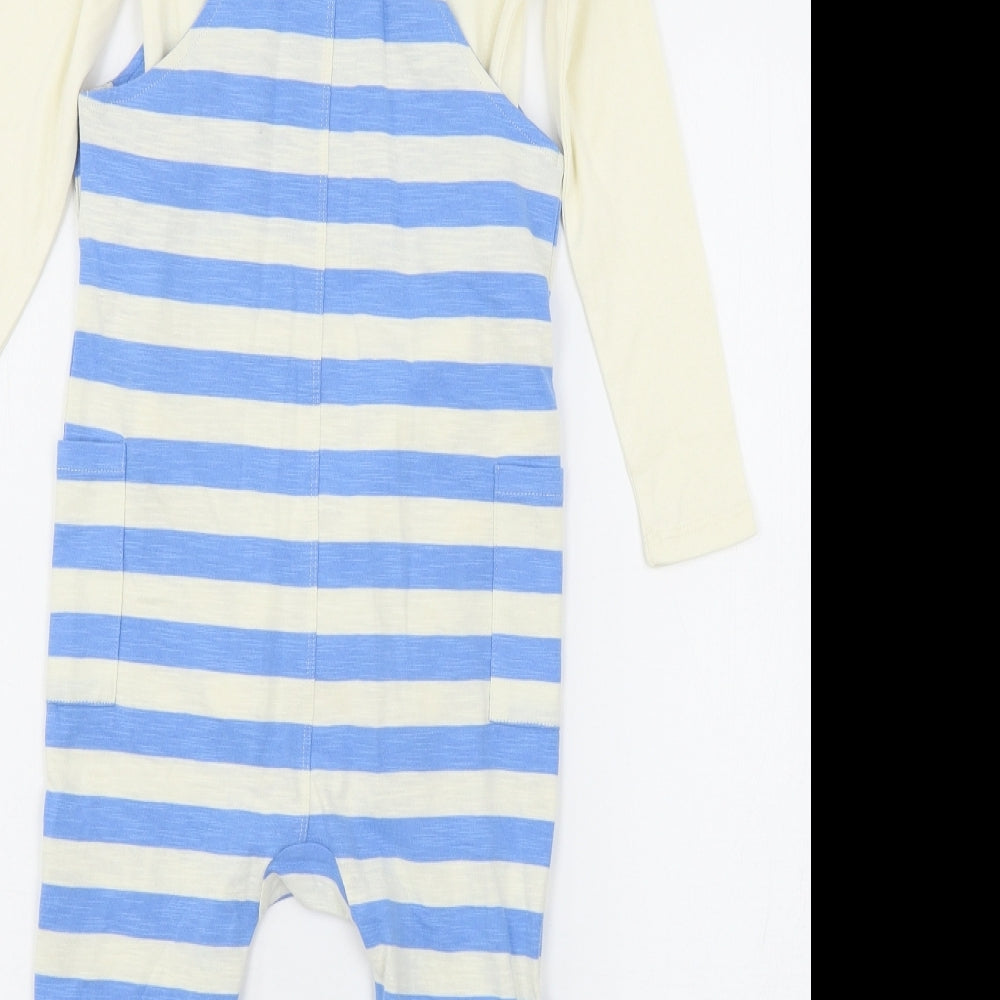 Mr. Men Girls Multicoloured Striped Jersey Dungaree One-Piece Size 2-3 Years  - Strong and Fearless