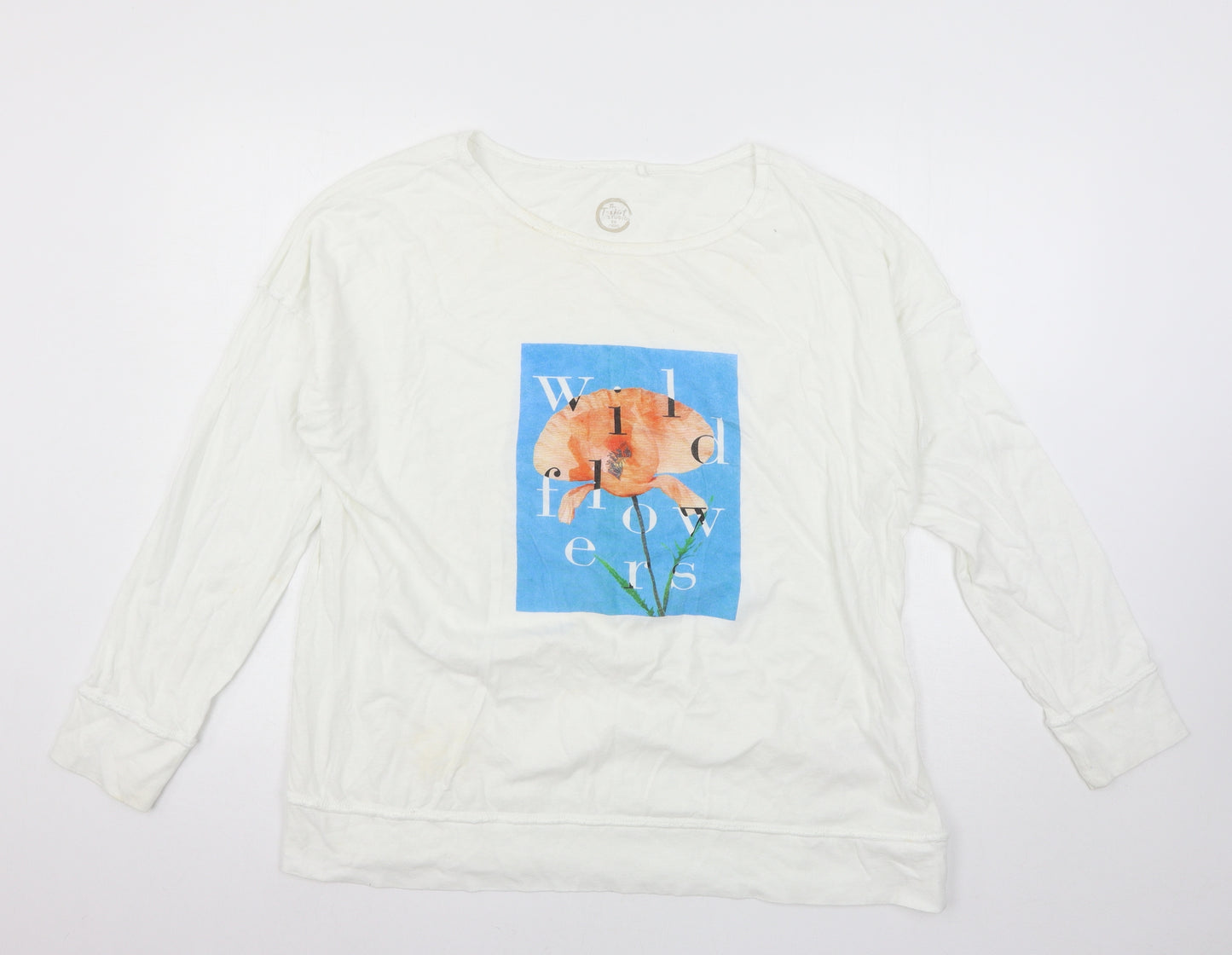 NEXT Womens White  Jersey Pullover Sweatshirt Size 20  - Wild Flowers