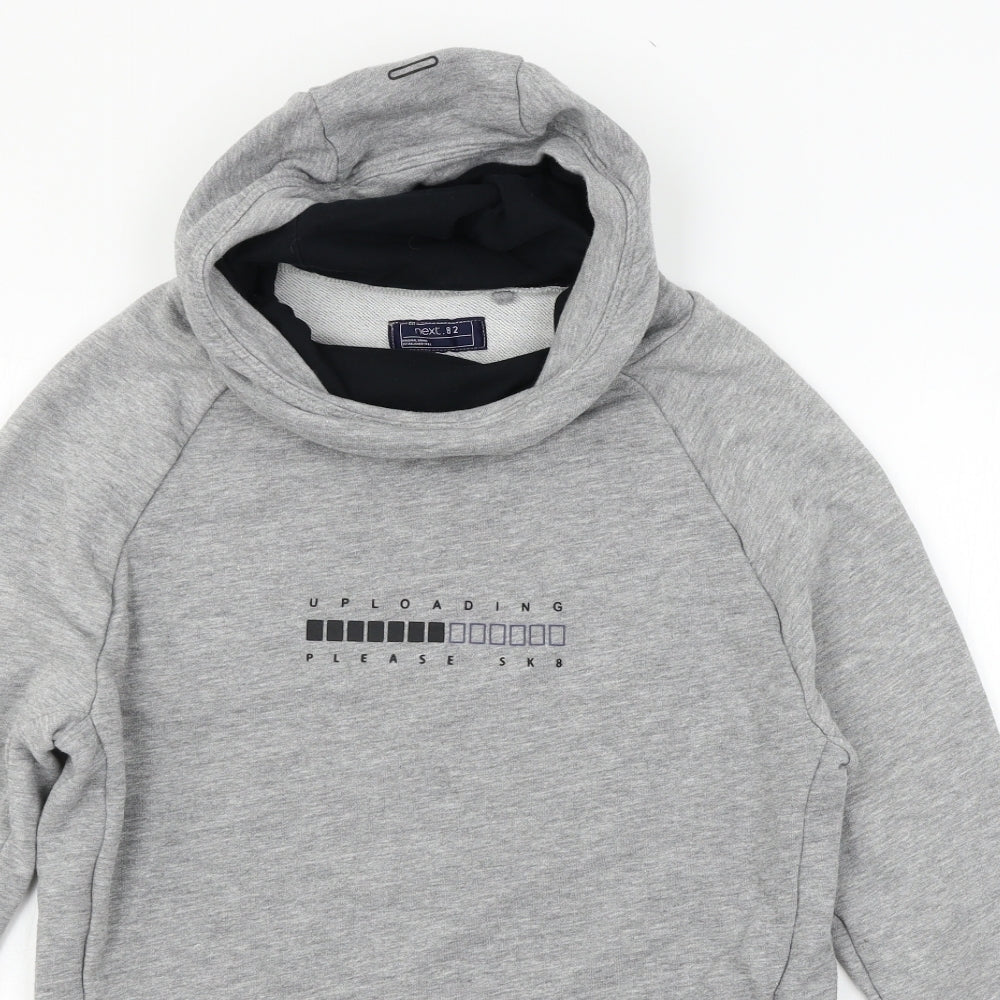 NEXT Boys Grey Geometric Jersey Pullover Hoodie Size 14 Years  - Uploading