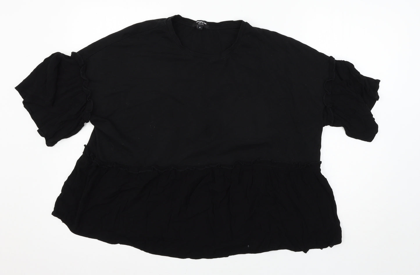 Simply Be Womens Black  Jersey Basic T-Shirt Size 18