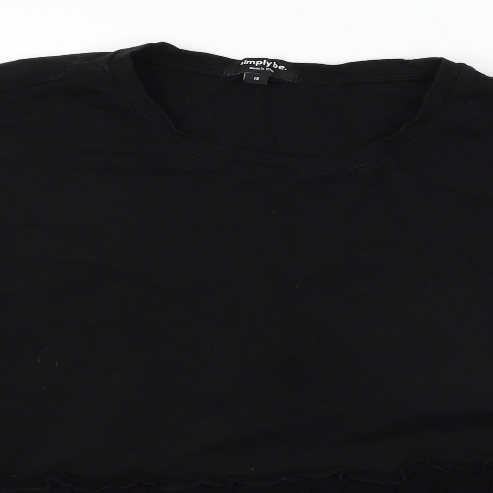 Simply Be Womens Black  Jersey Basic T-Shirt Size 18
