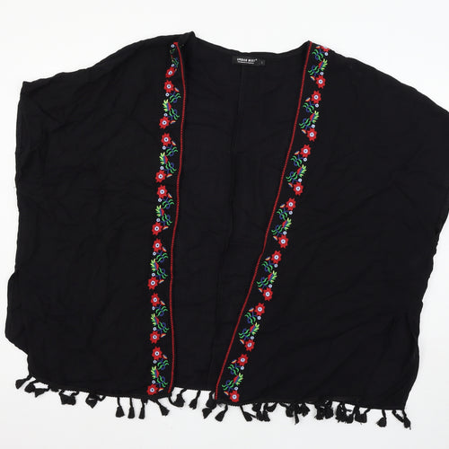 Urban Mist Womens Black Floral  Kimono Blouse Size L