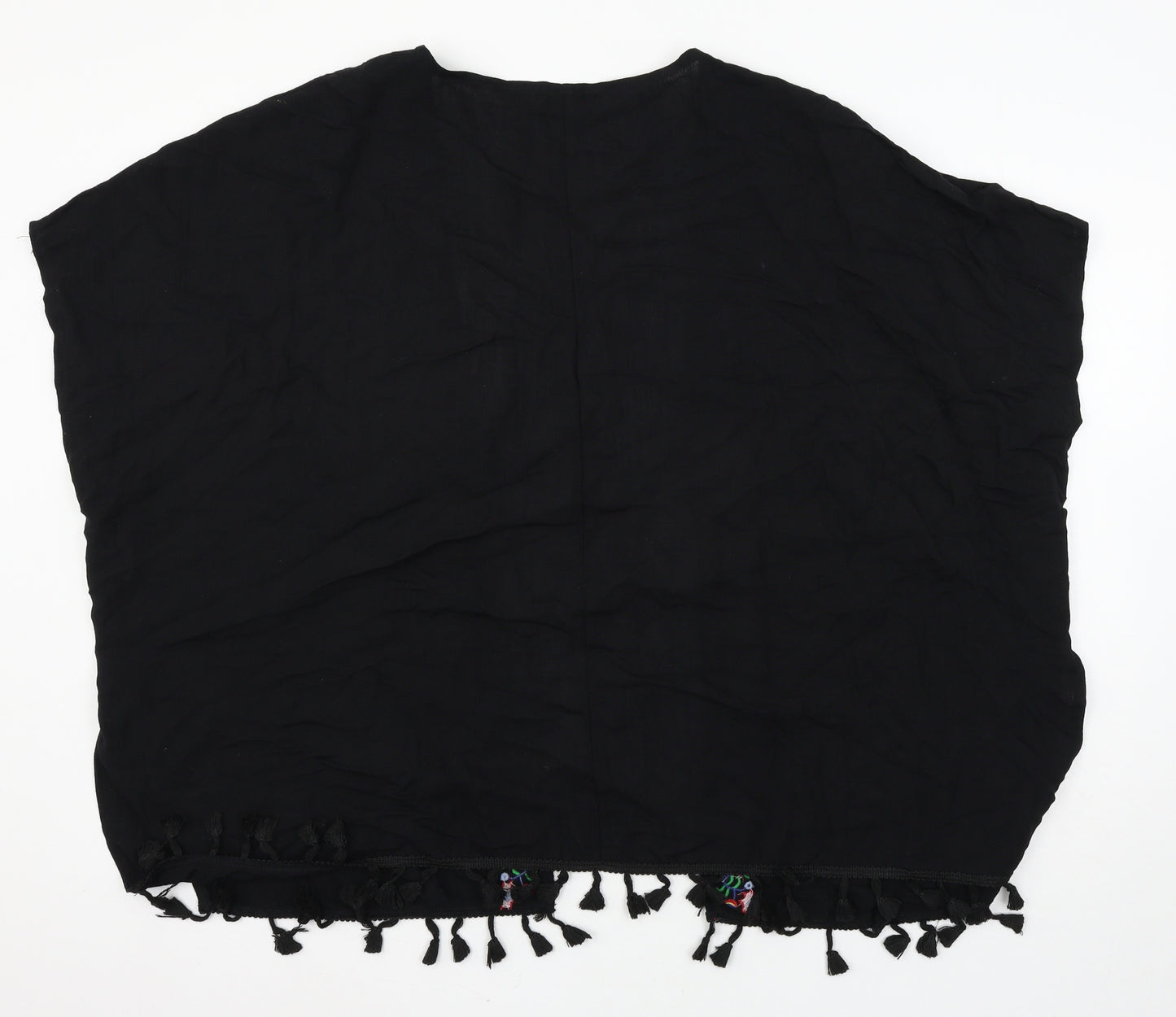 Urban Mist Womens Black Floral  Kimono Blouse Size L