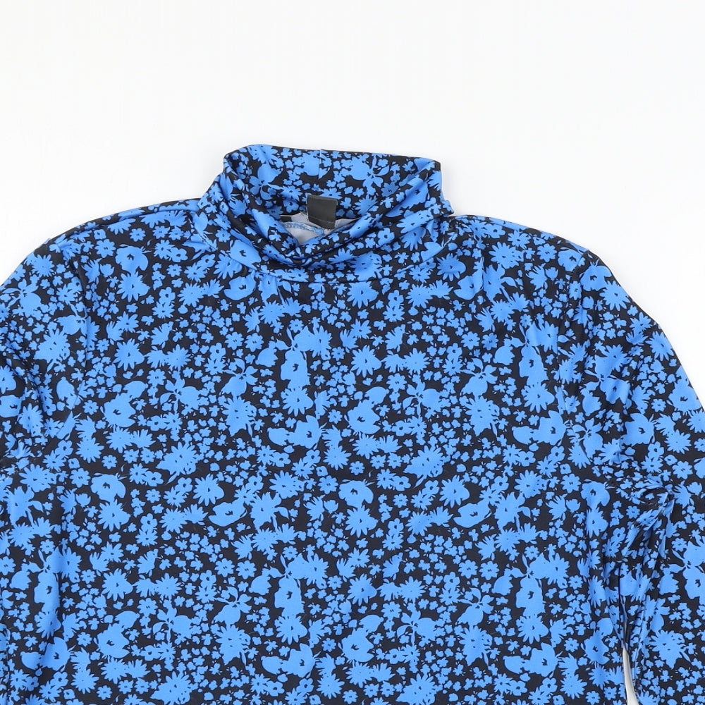 Primark Womens Blue Floral Jersey Basic T-Shirt Size 12