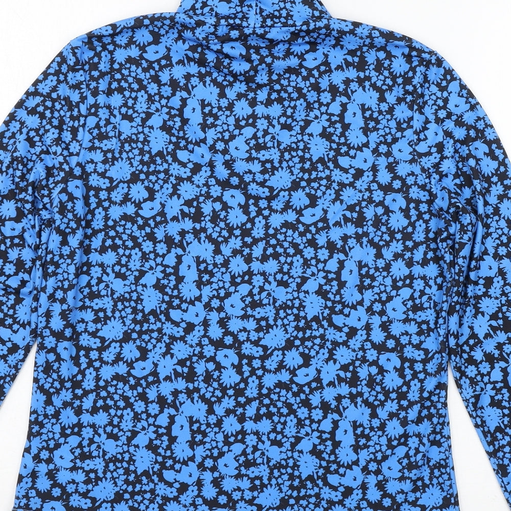 Primark Womens Blue Floral Jersey Basic T-Shirt Size 12