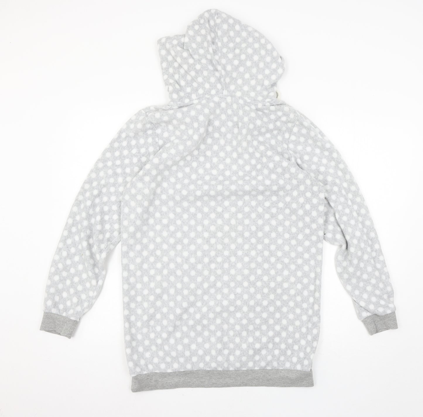 George Womens Grey Polka Dot Fleece Pullover Hoodie Size 8