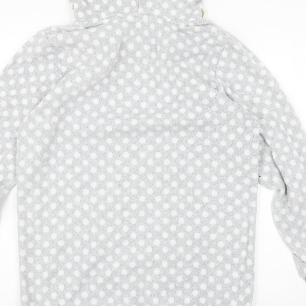 George Womens Grey Polka Dot Fleece Pullover Hoodie Size 8
